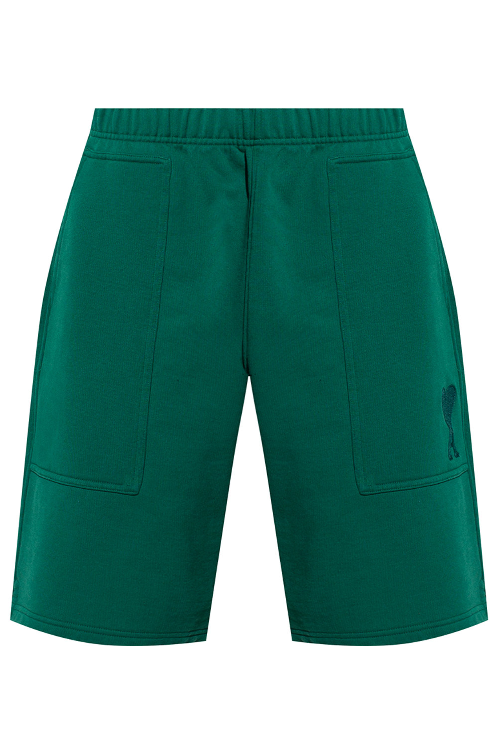 【送料&関税込】Ami Alexandre Mattiussi Shorts In Green Cott Green Shorts with logo Ami Alexandre Mattiussi